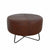 Fußstütze DKD Home Decor Schwarz Metall Braun Haut (55 x 55 x 37 cm)