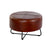 Fußstütze DKD Home Decor Schwarz Metall Braun Haut (55 x 55 x 37 cm)