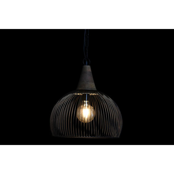 Deckenlampe DKD Home Decor natürlich Schwarz Metall Holz 50 W 36 x 36 x 40 cm