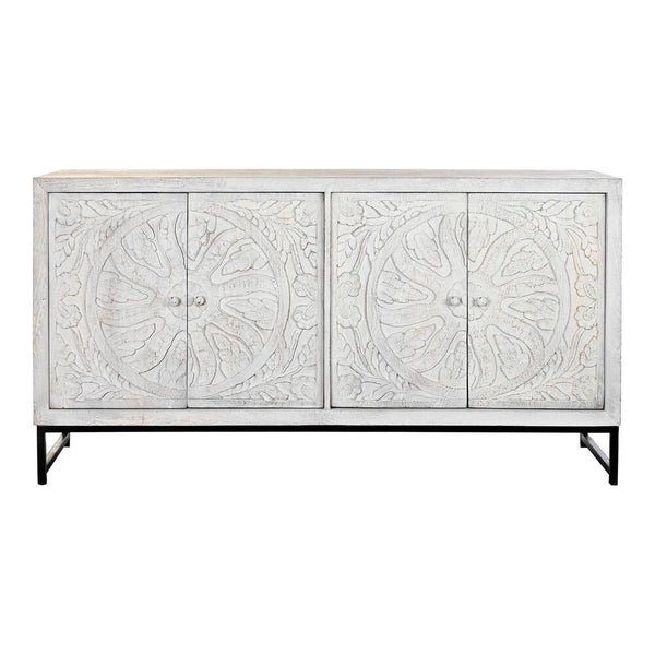 Anrichte DKD Home Decor   Weiß Metall Mango-Holz 150 x 38 x 80 cm