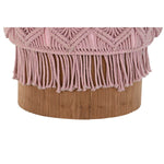 Fußstütze DKD Home Decor 43 x 43 x 51 cm Holz Braun Hellrosa Makramee Boho
