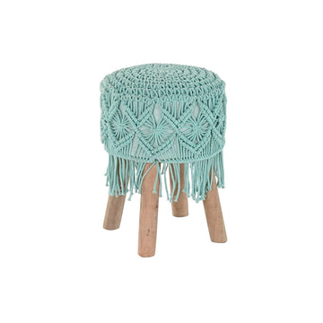 Fußstütze DKD Home Decor Holz Braun Baumwolle Minze (30 x 30 x 45 cm) (33 x 33 x 43 cm)