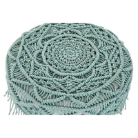 Fußstütze DKD Home Decor 53 x 53 x 31 cm natürlich Holz Braun grün 50 x 50 x 30 cm Makramee Boho