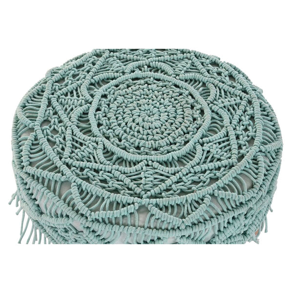 Fußstütze DKD Home Decor 53 x 53 x 31 cm natürlich Holz Braun grün 50 x 50 x 30 cm Makramee Boho