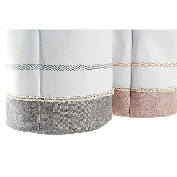 Korb für schmutzige Wäsche DKD Home Decor Grau Rosa Polyester (39 x 39 x 41 cm) (2 Stück)