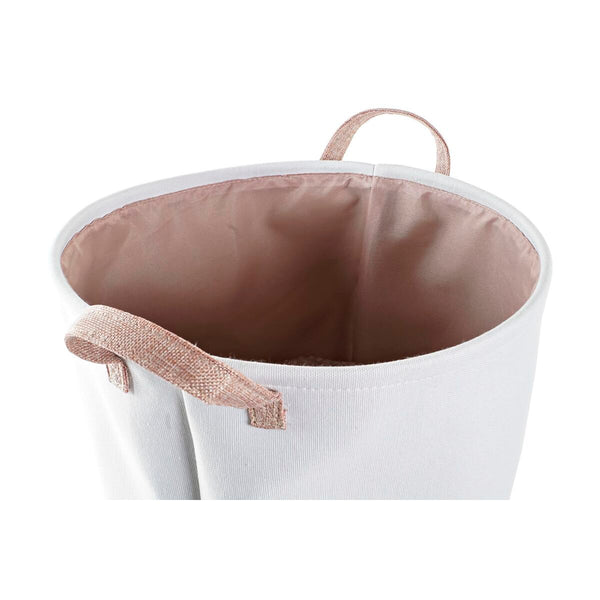 Korb für schmutzige Wäsche DKD Home Decor Grau Rosa Polyester (39 x 39 x 41 cm) (2 Stück)