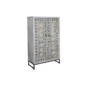 Schrank DKD Home Decor Grau Weiß Mango-Holz (90 x 38 x 150 cm)