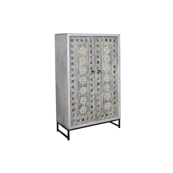 Schrank DKD Home Decor Grau Weiß Mango-Holz (90 x 38 x 150 cm)