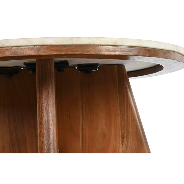 Tischdekoration DKD Home Decor 70 x 70 x 43 cm Holz Aluminium Marmor Akazienholz