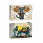 Dekorative Box DKD Home Decor Bunt türkis Holz MDF Elefant Indianer Zähler (2 Stück)