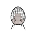 Gartenstuhl DKD Home Decor 90 x 65 x 151 cm Schwarz Grau Metall Synthetischer Rattan