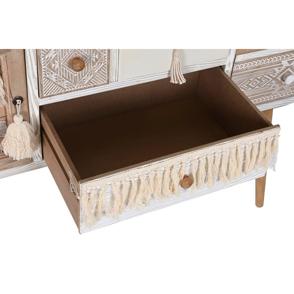 Anrichte DKD Home Decor Tanne Baumwolle Weiß (120 x 35 x 80 cm)