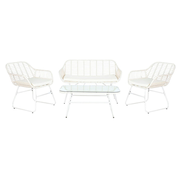 Gartenmöbel DKD Home Decor Weiß 124 x 74 x 84 cm (4 Stücke)