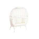 Gartenstuhl DKD Home Decor 130 x 68 x 146 cm Synthetischer Rattan Stahl Weiß