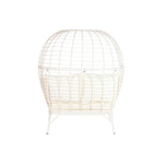 Gartenstuhl DKD Home Decor 130 x 68 x 146 cm Synthetischer Rattan Stahl Weiß