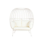 Gartenstuhl DKD Home Decor 130 x 68 x 146 cm Synthetischer Rattan Stahl Weiß