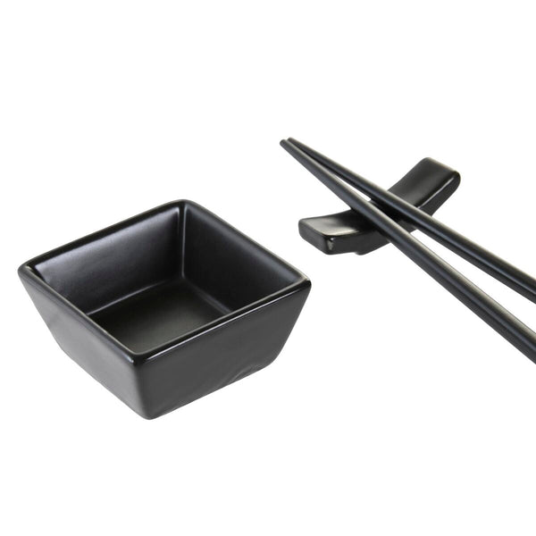 Sushi-Set DKD Home Decor natürlich Schwarz Bambus Steingut Orientalisch