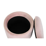 Fußstütze DKD Home Decor Schwarz Rosa Metall Samt 42 x 42 x 42 cm