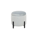 Fußstütze DKD Home Decor Grau Metall Polyester (42 x 42 x 42 cm)