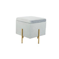 Fußstütze DKD Home Decor Grau Gold Metall Samt (45 x 45 x 45 cm)