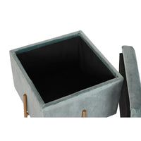 Fußstütze DKD Home Decor Metall türkis Polyester (45 x 45 x 45 cm)