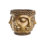 Blumentopf DKD Home Decor Gold Holz Magnesium rund Buddha Orientalisch 34 x 34 x 30 cm 30 x 34 x 30 cm