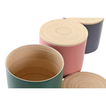Gefäß DKD Home Decor Bambus 2,6 L 18 x 18 x 16 cm (3 Stück)