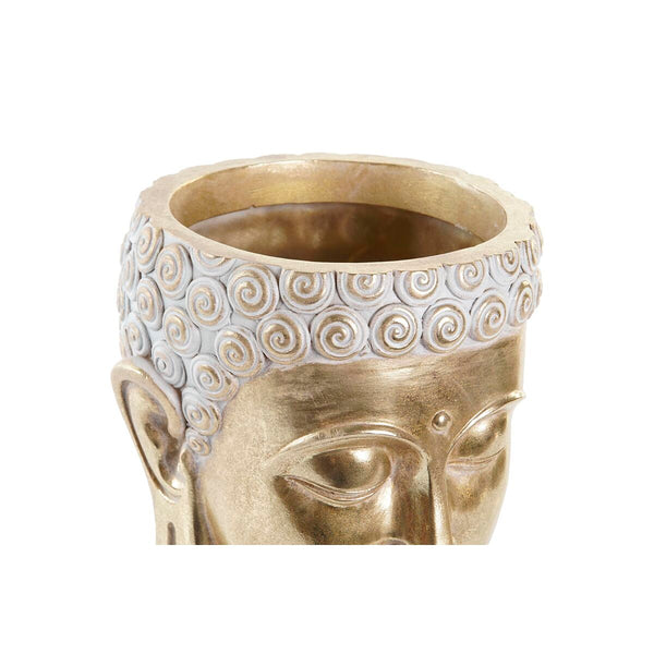 Blumentopf DKD Home Decor 17,5 x 17,5 x 21 cm Gold Buddha Harz