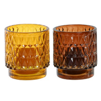 Kerzen-Set DKD Home Decor Braun Senf (2 Stück)