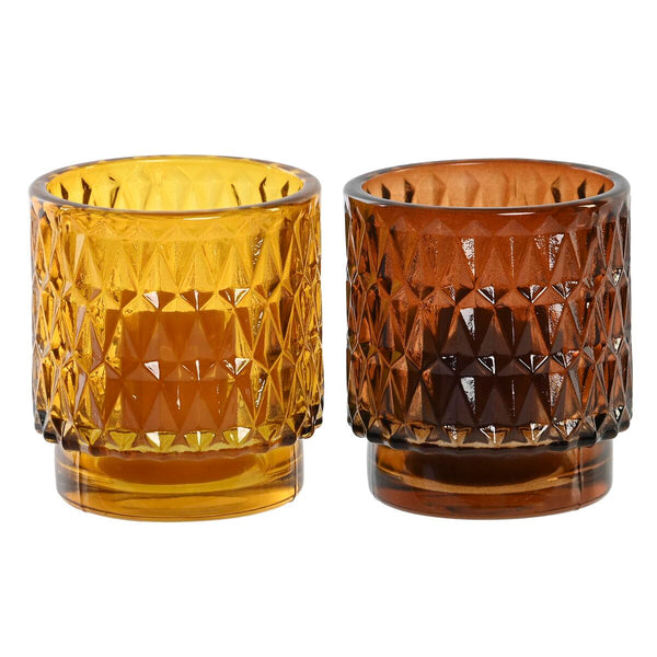 Kerzen-Set DKD Home Decor Braun Senf (2 Stück)