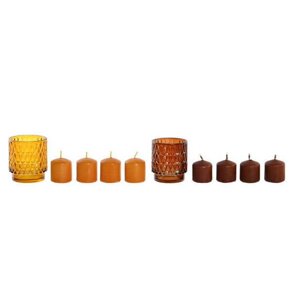 Kerzen-Set DKD Home Decor Braun Senf (2 Stück)