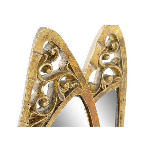 Wanddekoration DKD Home Decor Spiegel Gold Harz Schmetterling (22 x 4,5 x 34 cm)