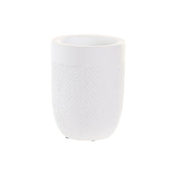 Trinkglas DKD Home Decor Weiß Zement 8 x 8 x 10,5 cm