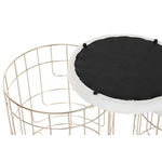 Fußstütze DKD Home Decor Beige Gold Metall Weiß Moderne (38 x 38 x 44 cm) (35 x 35 x 40 cm)