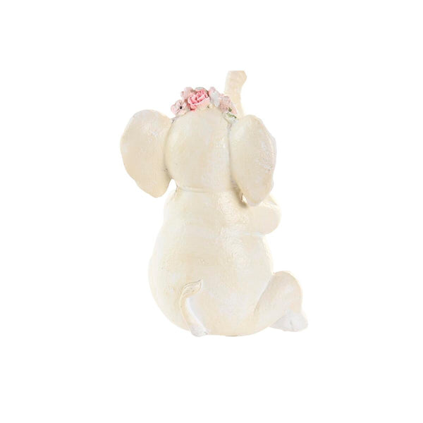 Deko-Figur DKD Home Decor Elefant Rosa Weiß Harz (6 x 6,5 x 10 cm) (3 Stück)