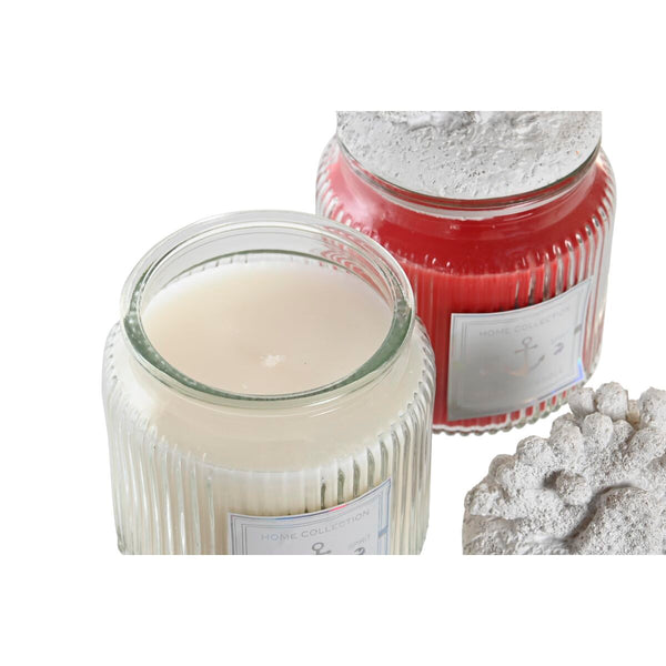 Duftkerze DKD Home Decor Koralle Mediterraner 430 g (2 Stück)
