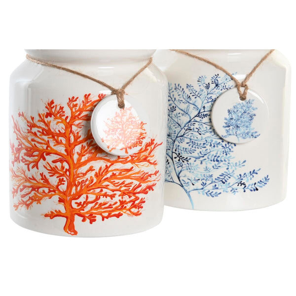 Gefäß für Küchenutensilien DKD Home Decor Metall Dolomite Holz MDF 12 x 12 x 22 cm (2 Stück)