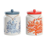 Gefäß DKD Home Decor Blau Koralle Pink Weiß Dolomite (2 Stück) (15 x 15 x 22 cm)