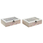 Teebox DKD Home Decor Kristall Bunt Holz MDF (2 Stück) (23 x 15 x 7 cm)