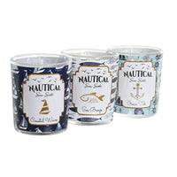 Kerze DKD Home Decor Blau Wachs Kristall 17 x 5 x 6 cm (3 Stück)