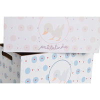 Aufbewahrungsbox DKD Home Decor Blau Rosa Holz MDF 36 x 21 x 18 cm (2 Stück)