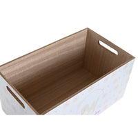 Aufbewahrungsbox DKD Home Decor Blau Rosa Holz MDF 36 x 21 x 18 cm (2 Stück)