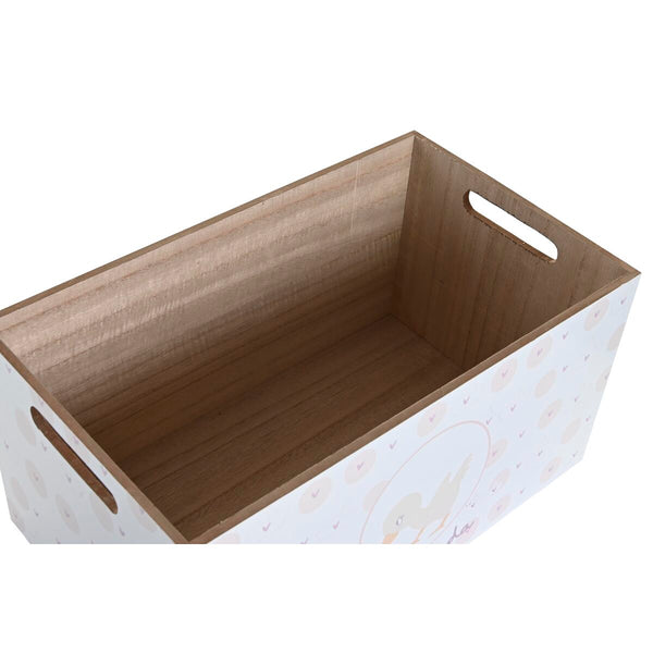 Aufbewahrungsbox DKD Home Decor Blau Rosa Holz MDF 36 x 21 x 18 cm (2 Stück)