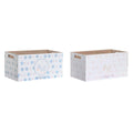 Aufbewahrungsbox DKD Home Decor Blau Rosa Holz MDF 36 x 21 x 18 cm (2 Stück)