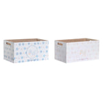 Aufbewahrungsbox DKD Home Decor Blau Rosa Holz MDF 36 x 21 x 18 cm (2 Stück)