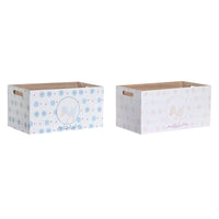 Aufbewahrungsbox DKD Home Decor Blau Rosa Holz MDF 36 x 21 x 18 cm (2 Stück)