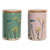 Gefäß DKD Home Decor 11,5 x 11,5 x 17,5 cm blumig Rosa grün Bambus Steingut Shabby Chic (2 Stück)