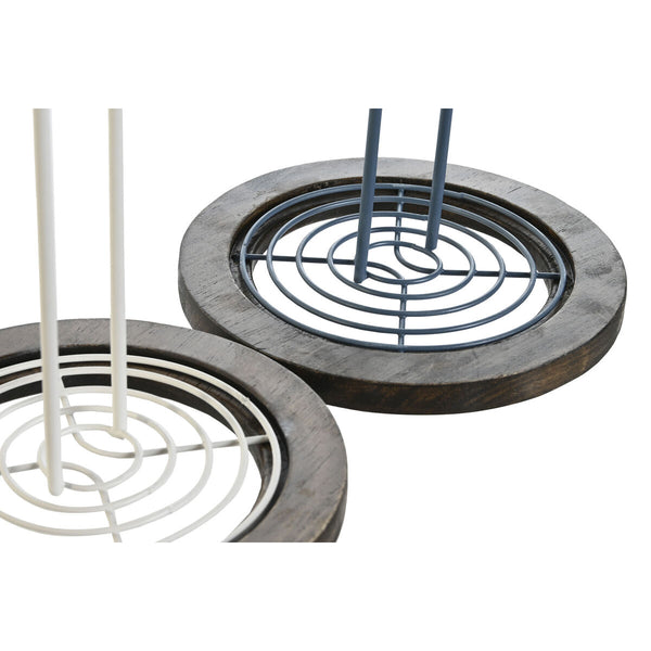 Küchenrollenhalterung DKD Home Decor Blau Weiß Metall Kautschukholz 15 x 15 x 31 cm (2 Stück)