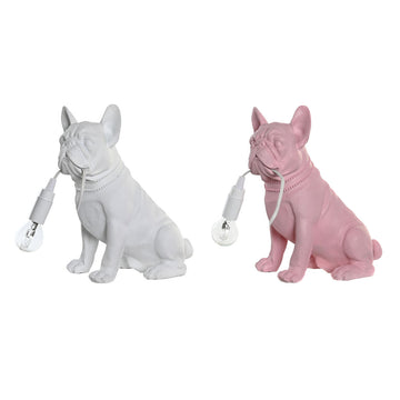 Tischlampe DKD Home Decor Rosa Weiß Harz 220 V 40 W (25 x 15 x 29 cm) (2 Stück)