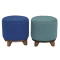 Fußstütze DKD Home Decor Holz 30 x 30 x 30 cm grün Marineblau (2 Stück)